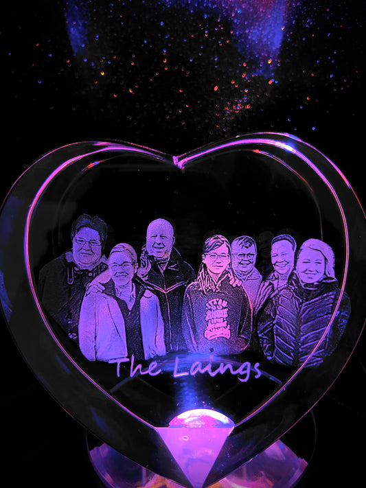cristal personalizado en 3d, regalo para abuelos, cristal 3d, regalos originales, grabados en 3d