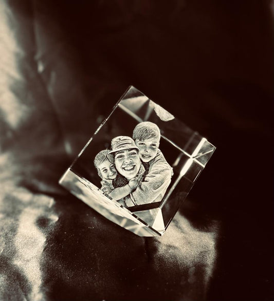 madre hijos regalo original 3d cristal personalizado