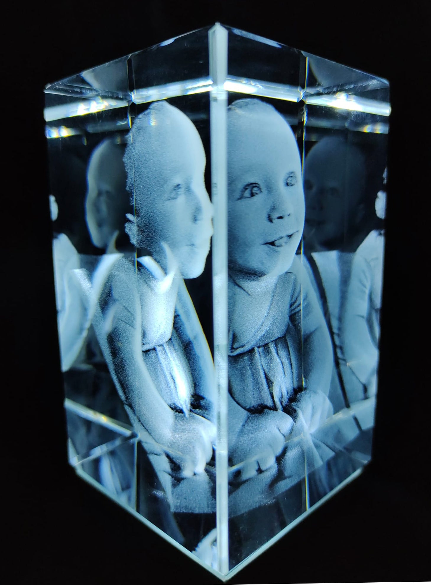 cristal con foto de bebe tridimensional regalo personalizado unico y diferente